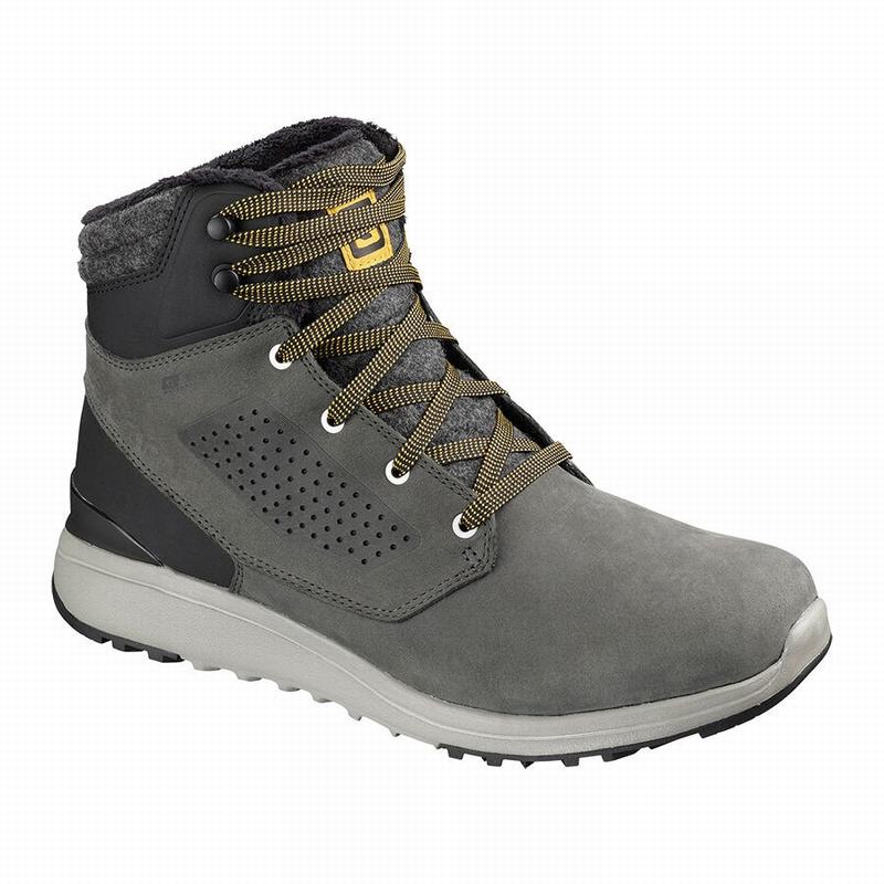 Salomon Singapore Mens Winter Boots - UTILITY CLIMASALOMON™ WATERPROOF Khaki | 75083-RFTH